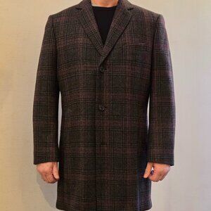 Men's Saks Fifth Avenue Plaid Wool Coat
